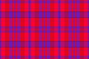 Cell textile fabric tartan, striped plaid seamless check. Geometrical background pattern texture in violet and bright colors. vector
