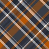 Perfect seamless background tartan, back to school plaid check textile. Scratch pattern fabric texture in dark and orange colors. vector