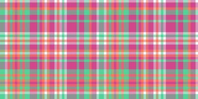 Direct seamless texture background, complexity fabric check. Countryside pattern tartan textile plaid in pink and mint colors. vector