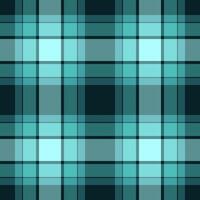 Tribal pattern seamless plaid, glen background fabric. Traditional tartan textile texture check in cyan and dark colors. vector