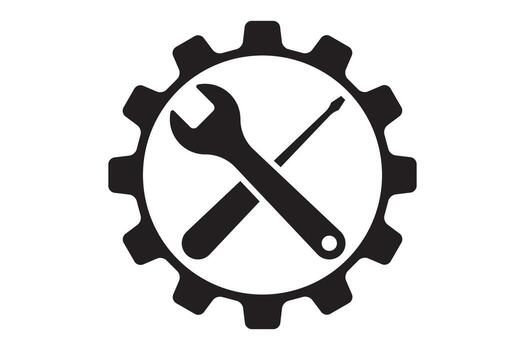 Setting icon with work cog gear element. Cogweel mechanism symbol. vector