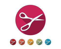 Scissor icon. Scissors design element or logo template. Isolated on white background. vector