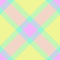 Seventies check background plaid, fiber seamless pattern texture. Fall textile fabric tartan in lime and mint colors. vector