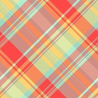 Plank textile tartan pattern, faded texture plaid. Large background check seamless fabric in light and red colors. vector