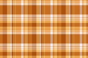 Commercial pattern texture background, winter check seamless fabric. Rustic textile plaid tartan in orange and peru colors. vector