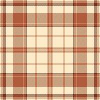 Poster pattern textile background, rough texture check . Surface tartan plaid fabric seamless in orange and blanched almond colors. vector