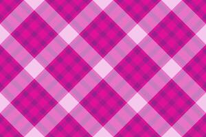 Relax check texture textile, celebrate seamless background pattern. Micro tartan fabric plaid in pink and magenta colors. vector