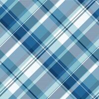 Spring fabric texture, smooth background tartan textile. Fiber seamless plaid check pattern in cyan and alice blue colors. vector