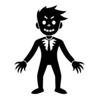 A black and white silhouette of a man in a suit vector