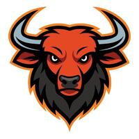 The head of a bull is shown on a white background vector