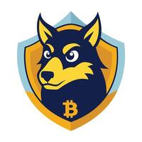 The bitcoin dog logo vector