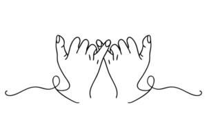 Two hands are holding a rope and a bow vector