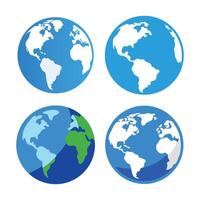 Four different earth globe icons on a white background vector