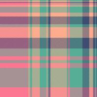 Cover check tartan texture, small fabric textile plaid. Birthday background seamless pattern in teal and orange colors. vector