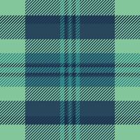 Industry plaid tartan, regular check seamless texture. Holiday background textile pattern fabric in cyan and green colors. vector