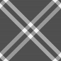 Bed seamless texture fabric, editable pattern background textile. Panjabi check plaid tartan in grey and white colors. vector