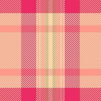 Greeting card tartan seamless, pure textile check fabric. 20s texture background plaid pattern in red and orange colors. vector