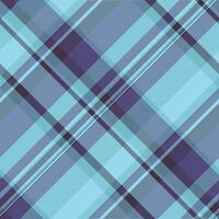 Idyllic check tartan pattern, punk background plaid seamless. Layout fabric textile texture in cyan and indigo colors. vector