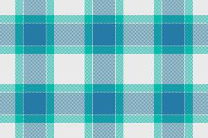 Checkered background tartan seamless, warmth plaid check textile. Messy fabric texture pattern in white and cyan colors. vector