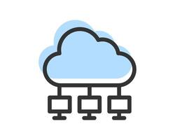 Cloud Storage And Data Transfer Icon. Computing Service And Network Related Line Icons. Database And Server, Cyber Security, Digital Transformation. vector