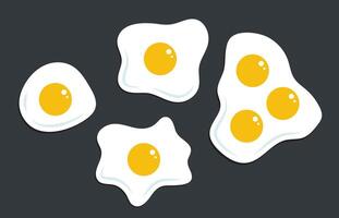 Fried eggs full color icon. Egg preparation illustration. vector
