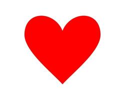 Red shape love heart icon isolated on white background. vector