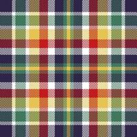 Pixel background design. Modern seamless pattern plaid. Square texture fabric. Tartan scottish textile. Beauty color madras ornament. vector