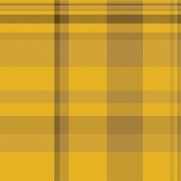 Grungy plaid fabric, place pattern check tartan. Backdrop seamless texture textile background in amber color. vector