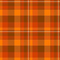 Platform fabric tartan background, mustard seamless pattern plaid. Coat textile check texture in orange and bright colors. vector