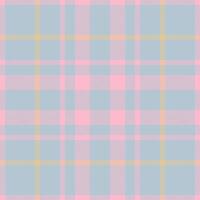 Plaid check pattern in pink. Seamless fabric texture. Tartan textile print. vector