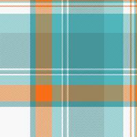 40s fabric plaid textile, decorate texture background check. 60s pattern seamless tartan in cyan and white colors. vector