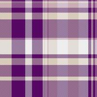 Party textile fabric, furniture seamless plaid pattern. Line check tartan texture background in deep purple and light colors. vector