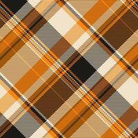 Graph pattern plaid fabric, victorian texture background textile. Canadian seamless check tartan in light and orange colors. vector