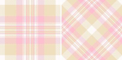 Fabric check seamless of pattern textile tartan with a texture plaid background. Set in spring colors. School uniform trends. vector
