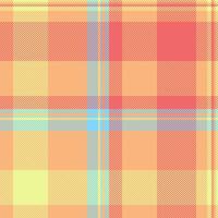 Nostalgic texture seamless textile, throw background tartan. Loft check plaid fabric pattern in orange and red colors. vector