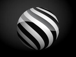Abstract pattern cover black and white 3D ball. illustration on dark background. vector