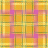 Group tartan texture check, outline pattern background. London seamless plaid textile fabric in amber and yellow colors. vector