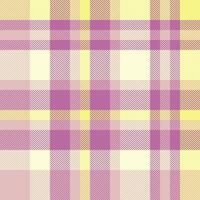 Color fabric pattern, autumn seamless tartan check. Carnival textile texture plaid background in light and pink colors. vector