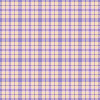 Handsome plaid check textile, back to school fabric tartan. Book background pattern texture seamless in peach puff and indigo colors. vector