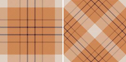 Plaid check background of pattern seamless with a textile fabric texture tartan. Set in coffee colors. Geometric design patterns. vector