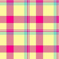 Strong background fabric texture, factory textile tartan plaid. Multi pattern check seamless in yellow and bright colors. vector