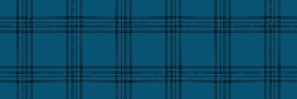 Linen plaid fabric texture, bedroom check textile background. Majestic pattern seamless tartan in cyan and dark colors. vector