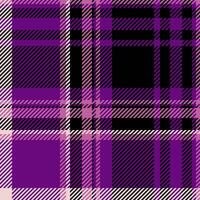 Designer fabric check plaid, gorgeous seamless tartan texture. India background pattern textile in purple and black colors. vector
