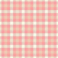 Coloured tartan fabric plaid, idyllic check seamless textile. Art background pattern texture in red and white colors. vector