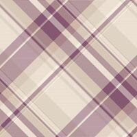 Fit seamless plaid tartan, party fabric check background. Guy textile pattern texture in light and pink colors. vector