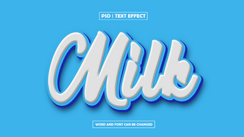 Milk 3D Editable Text Effect psd