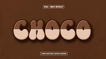 Choco 3D Text Effect psd