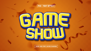 Game Show Editable Text Effect psd