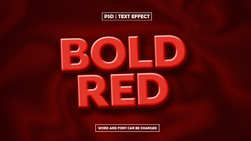 Bold Red Text Effect Editable psd