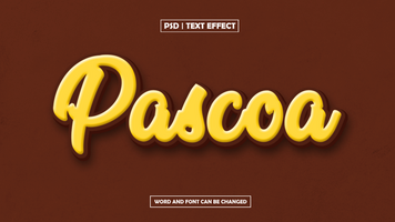 Pascoa 3D Text Effect Editable psd